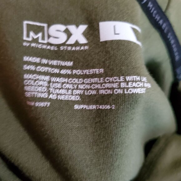 Michael Strahan Shirt Mens Large Green MSX Pullover Cotton Blend Hoodie - Picture 2 of 7
